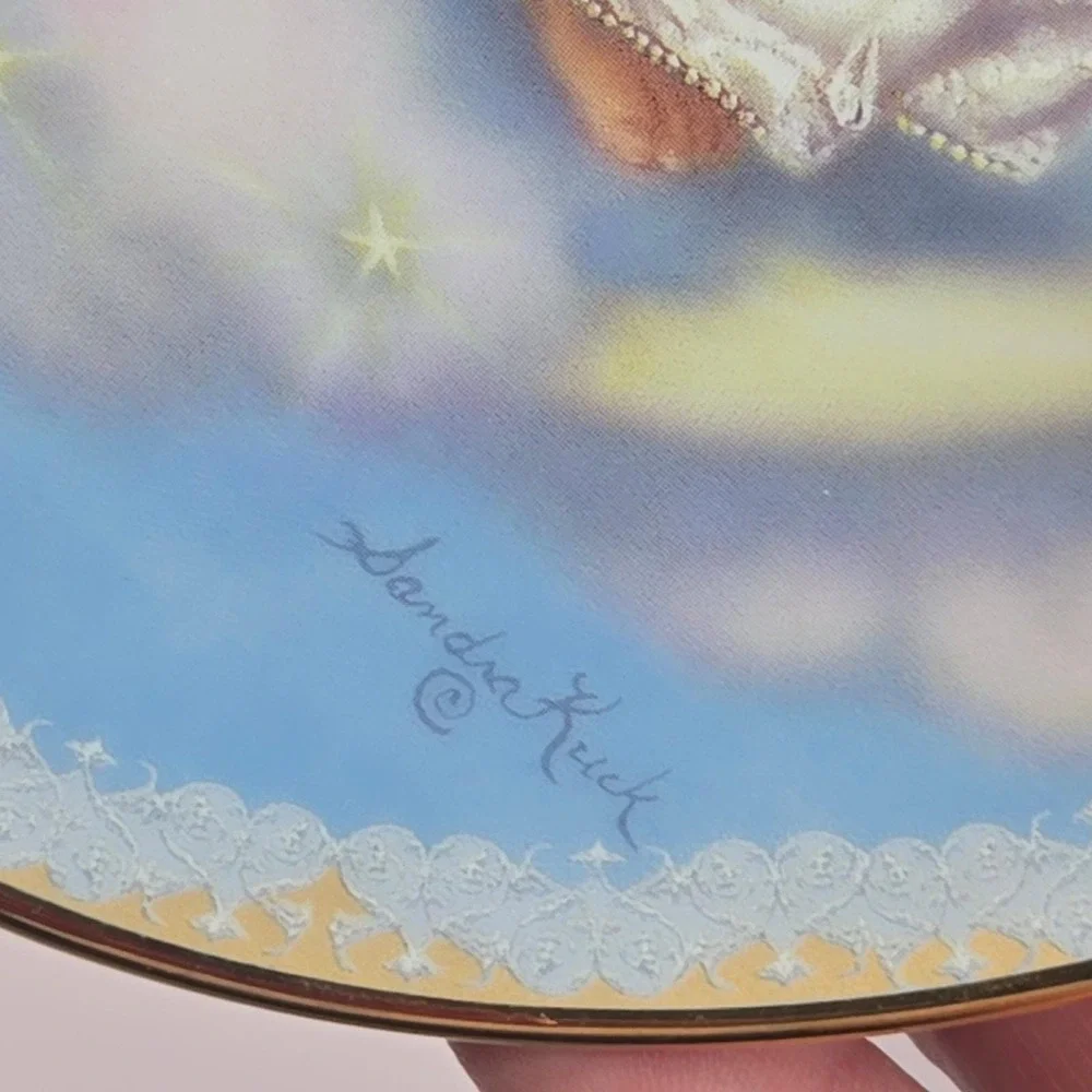 Bradford Exchange Wings of Wonder Collector Plate Sandra Kuck Blue Gold Oval 8.5